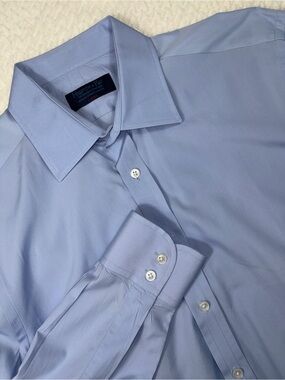 Hilditch & Key Blue Long Sleeve Dress Shirt Size 16.5